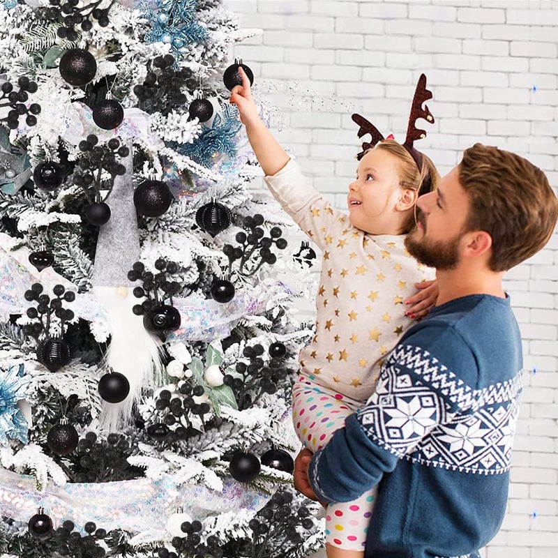 Fangoo 20 Pack 7 Inch Artificial Black Berry Picks for Christmas Tree Branches Decorations for Home Holly Berries for Crafts Winter Holiday Wedding Decor - Image 4